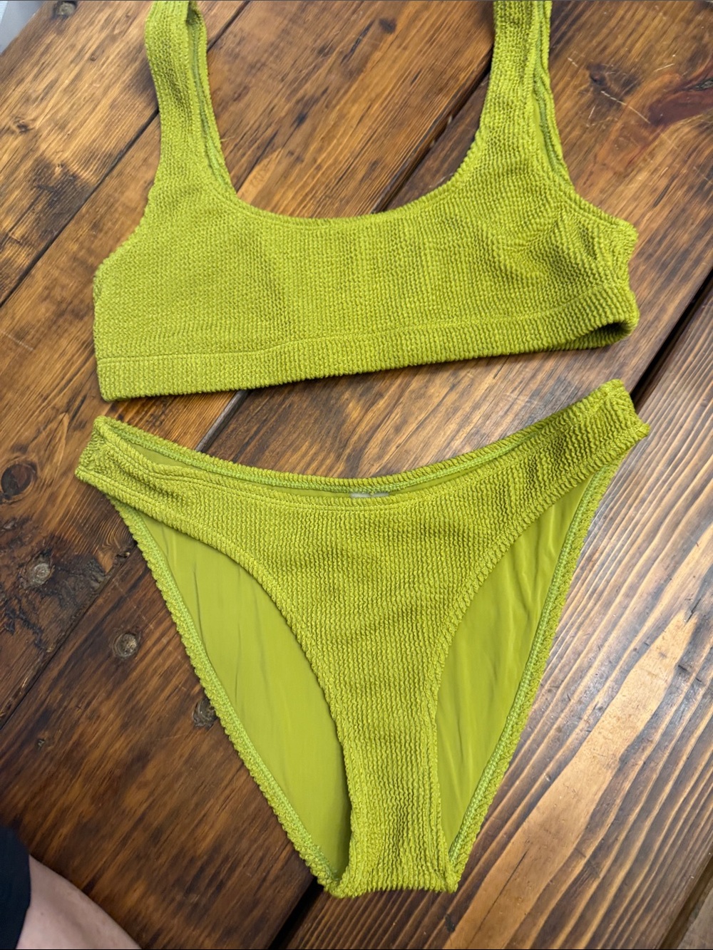 Good American Lime Green 2 piece bikini. Size 3/4. Like new.